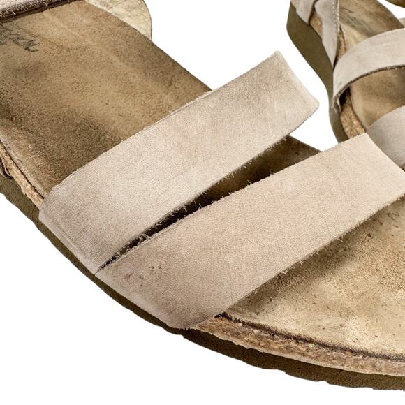 Noat Kayla Gray Suede Nubuck Leather Strappy Wedge Sandal 13 Comfort Lightweight - Picture 13 of 16